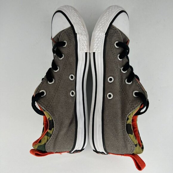 Converse Boys 635471F Gray All Star Mid Low Top Lace Up Size 2 Canvas Shoes - Picture 6 of 9
